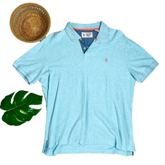 Penguin Men’s Light Blue Pull On Collared Polo Sleeve Shirt Size Extra Large - Picture 11 of 11